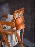Women's Drawstring Leather Bucket Bag Small Leather Bucket Bag Drawstring 