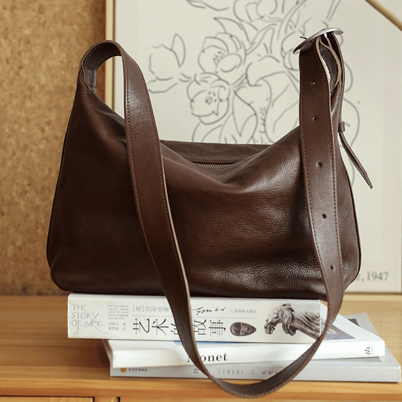 Women's Leather Hobo Bags Soft Leather Hobo Purse Zip Top Hobo Bag 