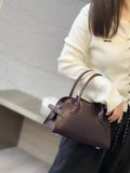 Genuine Leather Bowling Bag Bowler Handbag For Ladies 