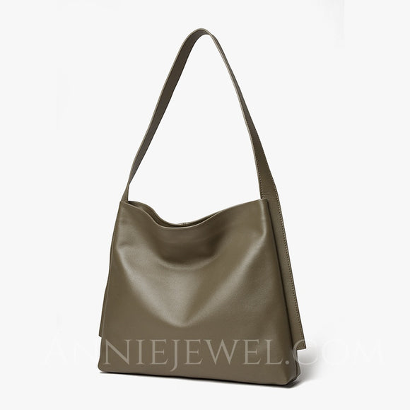 gray Soft leather Hobo Bag Purse Minimalist Hobo Bag Women's Leather Hobo Bags 