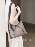 Women's Leather Hobo Bags zip hobo bag Grey Hobo Purse