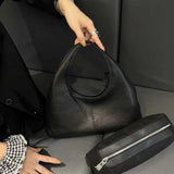 Women's black Leather Hobo Bag black Leather Hobo Purse 