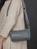 Women's Leather Small Zip Crossboy Wide Strap Bags