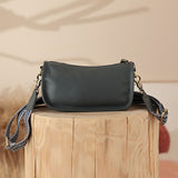 Women's Leather Small Zip Crossboy Wide Strap Bags