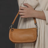 Women's Leather Small Zip Crossboy Wide Strap Bags