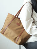 Women's Nylon And Leather Tote Bag Light brown Leather Purse Light Leather Tote 