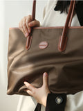 Womens Laptop Bag Khaki Nylon And Leather Tote Bag Khaki Laptop Bag Leather 