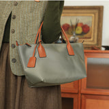 grey Small Nylon Tote Bag With Zipper Nylon Small Tote Small Nylon Handbags For Ladies 