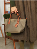 brown Small Nylon Tote Bag With Zipper Nylon Small Tote Small Nylon Handbags For Ladies 