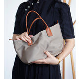 grey Small Nylon Tote Bag With Zipper Nylon Small Tote Small Nylon Handbags For Ladies 