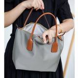 grey Small Nylon Tote Bag With Zipper Nylon Small Tote Small Nylon Handbags For Ladies 