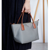 grey small Nylon Tote Bag With Zipper Nylon Small Tote Small Nylon Handbags For Ladies 