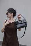 Women's Satchel Crossbody Patent Leather Satchel Folded Black sling Satchel Purse