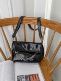 Women's Satchel Crossbody Patent Leather Satchel Folded Black sling Satchel Purse