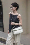 ​Women's Satchel Crossbody Patent Leather Satchel Folded white Sling Satchel 