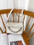 ​Women's Satchel Crossbody Patent Leather Satchel Folded white Satchel 