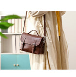 female satchel bags brown leather satchel small