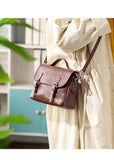 ladies leather satchel brown leather satchel small