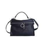 black Leather Satchel Handbag Women's Shoulder Satchel Bag