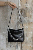 Women's Small Leather Hobo Bags With Zipper black Hobo Purse black Hobo Bag 