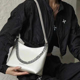 Women's Small Leather Hobo Bags With Zipper Silver Hobo Purse white Hobo Bag 