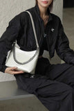 Women's Small Leather Hobo Bags With Zipper Silver Hobo Purse white Hobo Bag 