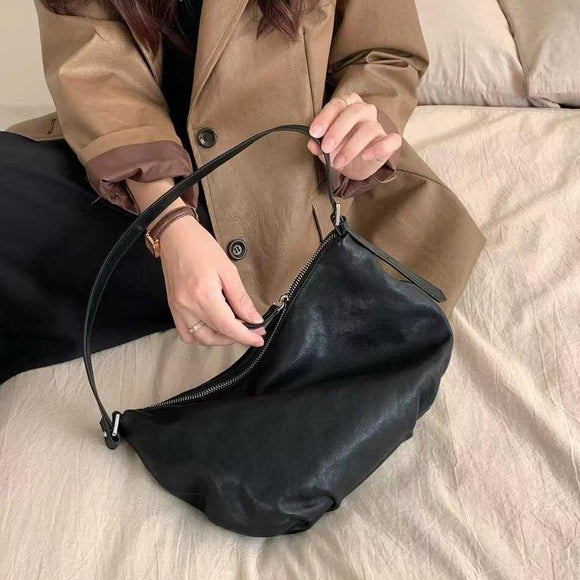 Women's Small Leather Hobo Bags Leather Hobo Shoulder Bags Zip Hobo Bag 