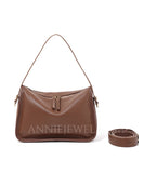 Women's Small Leather Hobo Purses brown Small Hobo Bag Leather Zipper Hobo Bag