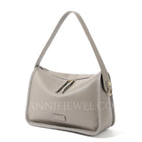 Women's Small Leather Hobo Purses grey Small Hobo Bag Leather Zipper Hobo Bag