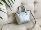 Women's Small Leather Tote Bag With Zipper Crossbody Small Leather Purse 