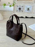 The Leather Mini Tote Bag Leather Tote Crossbody Bag Leather Mini Crossbody Tote Ladies - Annie Jewel