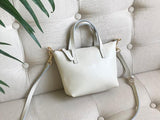 Women's Small Leather Tote Bag With Zipper Crossbody Small Leather Purse 