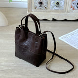 Women's Small Leather Tote Bag With Zipper Crossbody Small Leather Purse - Annie Jewel
