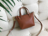 Women's Small Leather Tote Bag With Zipper Crossbody Small Leather Purse 