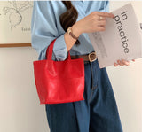 Women's Small Leather Tote Bag With Zipper Crossbody Small Leather Purse - Annie Jewel