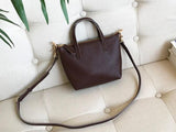 Women's Small Leather Tote Bag With Zipper Crossbody Small Leather Purse 