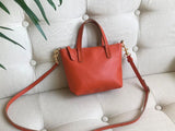 Women's Small Leather Tote Bag With Zipper Crossbody Small Leather Purse 