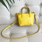 The Leather Mini Tote Bag Leather Tote Crossbody Bag yellow Leather Mini Crossbody Tote Ladies