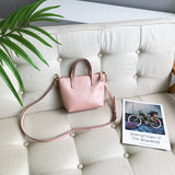 The Leather Mini Tote Bag Leather Tote Crossbody Bag pink Leather Mini Crossbody Tote Ladies