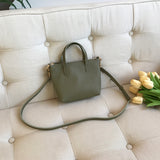 The Leather Mini Tote Bag Leather Tote Crossbody Bag olive green Leather Mini Crossbody Tote Ladies