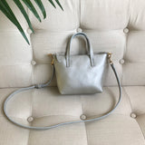 The Leather Mini Tote Bag Leather Tote Crossbody Bag silve Leather Mini Crossbody Tote Ladies