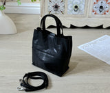 Women's Small Leather Tote Bag With Zipper Crossbody Small Leather Purse - Annie Jewel