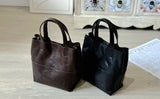 Women's Small Leather Tote Bag With Zipper Crossbody Small Leather Purse - Annie Jewel
