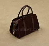 Suede Leather Tote Bag Women's Suede Leather Bag Chocolate Brown Leather Bag - Annie Jewel