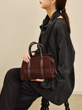 Suede Leather Tote Bag Women's Suede Leather Bag Chocolate Brown Leather Bag - Annie Jewel