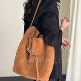 Women's Suede Leather Hobo Bag Brown Leather Hobo Shoulder Bag Purse For Ladies - Annie Jewel