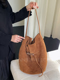 Women's Suede Leather Hobo Bag Brown Leather Hobo Shoulder Bag Purse For Ladies - Annie Jewel