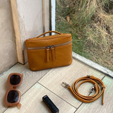 Women's Vanity Purse Small Leather Crossbody Bag With Zipper - Annie Jewel