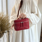 Women's Vanity Purse Small Leather Crossbody Bag With Zipper - Annie Jewel