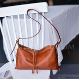 Womens Genuine Leather Hobo Bag Zipper Hobo Bag Soft Leather Hobo Purse 